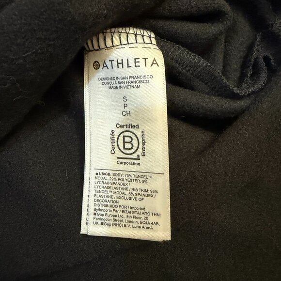 Athleta Coaster Luxe V-Neck Sweatshirt in Black - Size Small NWT - Picture 6 of 8